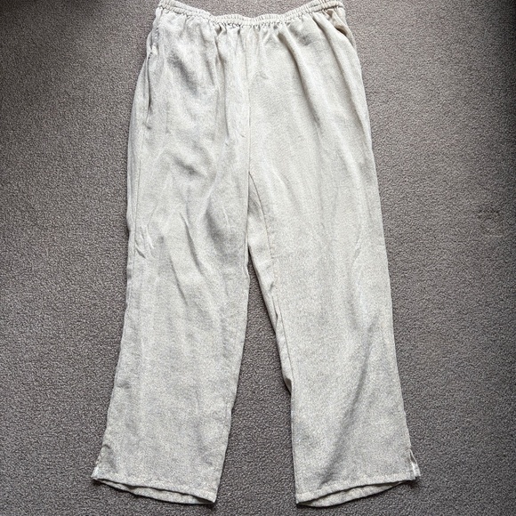 Fridaze Linen Pants Redefined Linen Beige Elastic Waist Women’s Wide Leg | Sz 0X - Picture 3 of 16